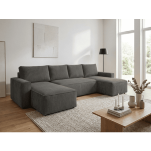 U alakú ülőgarnitúra SMART COSARO 295x140 cm, sötétszürke kép