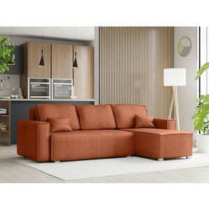 Terrakotta színű sarokkanapé SMART COSARO, kétoldalas + 2 párna INGYEN kép