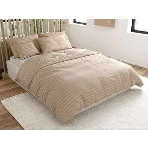 JASMINE bézs - 2 cm csíkos mikroszálas hotel ágyneműhuzat Ágyneműhuzat mérete: 2 db 70 x 90 cm | 200 x 220 cm kép