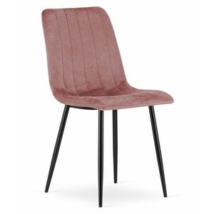 Rózsaszín étkezőszék LAVA bársony fekete lábakkal kép