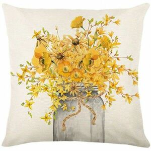 Len párnahuzat BLOSSURA 45x45 cm, krém színű kép