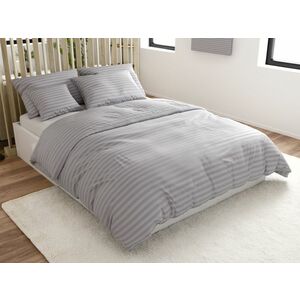 JASMINE világosszürke - 2 cm csíkos mikroszálas hotel ágyneműhuzat Ágyneműhuzat mérete: 2 db 70 x 90 cm | 200 x 220 cm kép