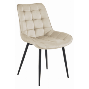 AKCIÓ Bézs bársony szék BERA fekete lábakkal II. osztály kép