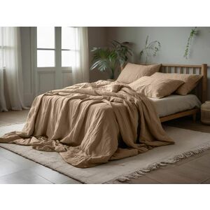 Muszlin ágynemű PURELY világosbarna Ágyneműhuzat mérete: 2 ks 80 x 80 cm | 200 x 200 cm kép