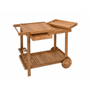 Kerti szervírozóasztal kerekeken GRIL PARTY, akácfa kép