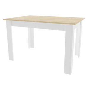 AKCIÓ Fehér étkezőasztal sonoma tölgy dekorral MADO 120x80 II. osztály kép