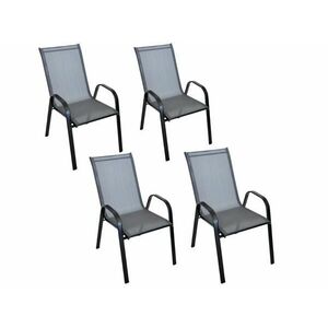 Kerti szék szett 4 db TAVERNO szürke/fekete kép