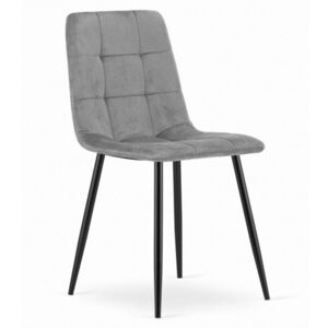 Világosszürke bársony szék KARA fekete lábakkal kép