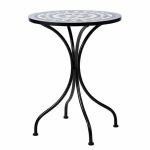 PALAZZO mozaikos kerti asztal Ø 55 cm, fekete-fehér-kék kép