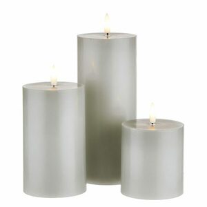 NORDIC LIGHT LED gyertya távirányítóval, szürke 3 darab kép