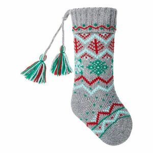 X-MAS kötött karácsonyi zokni, norvégmintás kép