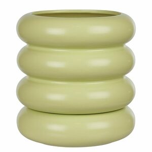 HOOP kerámia kaspó tálcával, világoszöld Ø 18, 5 cm kép