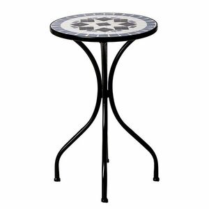 PALAZZO mozaikos kerti asztal Ø 35 cm, kék-fehér kép