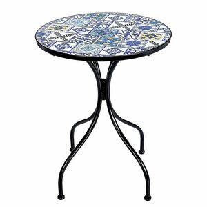 PALAZZO mozaikos kerti asztal Ø 55 cm, kék csempe kép
