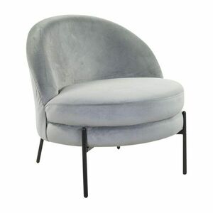 GALET kerek bársony fotel szürke kép