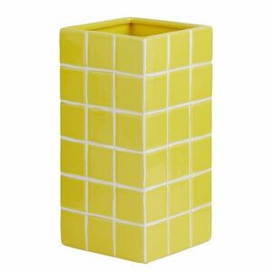 TILES kerámia váza 20 cm, sárga kép