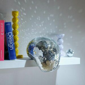 DISCO gömb dísz ezüst 20cm , olvadt' kép