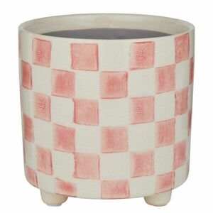 NEW DELFT kaspó Ø13.5 rózsaszín kockás kép