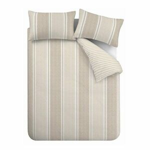 Bézs egyszemélyes ágyneműhuzat 135x200 cm Banded Stripe – Catherine Lansfield kép
