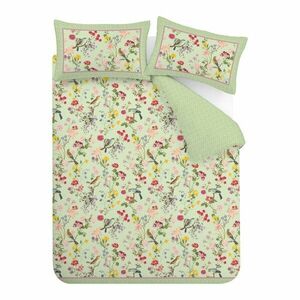Zöld kétszemélyes-hosszabbított háromrészes ágyneműhuzat 230x220 cm Birds In Bloom – RHS kép