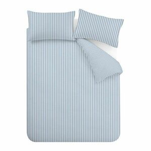 Kék kétszemélyes háromrészes ágyneműhuzat 200x200 cm Epping Textured Stripe – Catherine Lansfield kép