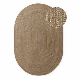 Sötét natúr színű kétoldalas-kézi szövésű juta szőnyeg 160x230 cm Braided – Hanse Home kép