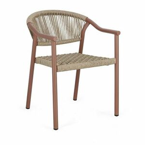 Piros-natúr színű fém kerti szék Canarias – Bizzotto kép