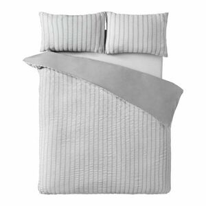 Szürke kétszemélyes háromrészes ágyneműhuzat 200x200 cm So Soft Seersucker Stripe – Catherine Lansfield kép