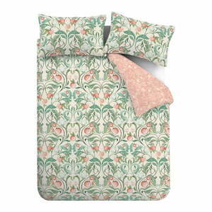 Zöld-rózsaszín kétszemélyes ágyneműhuzat 200x200 cm Clarence Floral - Catherine Lansfield kép