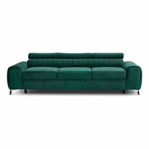Zöld bársony kinyitható kanapé 261 cm Laurence – ELTAP kép