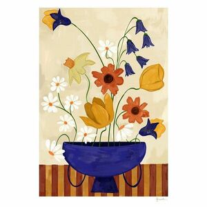 Poszter 30x40 cm Colourful Bunch in Blue Vase – Frankie Penwill – The Poster Club kép