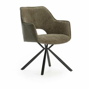 Zöld kárpitozott karfás étkezőfotel szett 2 db-os Mariel – Marckeric kép