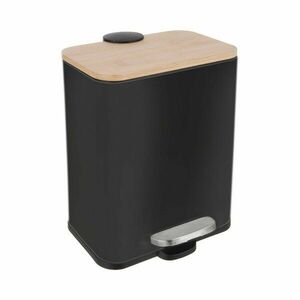 Fekete rozsdamentes acél pedálos szemetes 5 l Black – Orion kép