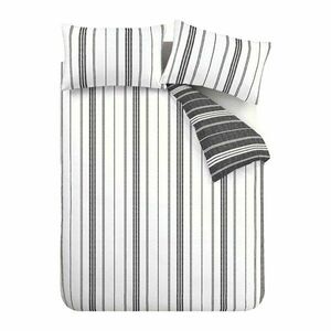 Fekete-fehér egyszemélyes ágyneműhuzat 135x200 cm Harbour Stripe – Catherine Lansfield kép