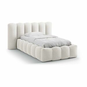 Krémszínű kárpitozott ágyneműtartós egyszemélyes ágy ágyráccsal 90x200 cm Lupine – Micadoni kép