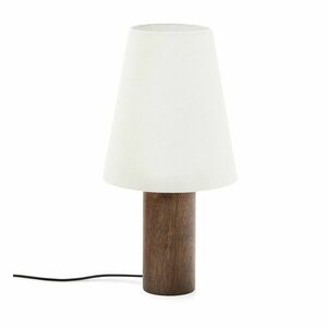 Fehér-sötét natúr színű asztali lámpa textil búrával (magasság 49, 5 cm) Marga – Kave Home kép