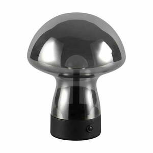 Szürke LED asztali lámpa üveg búrával (magasság 18 cm) Dooley – Trio kép