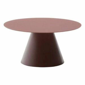 Terrakotta színű kerek dohányzóasztal üveg asztallappal ø 80 cm Wilshire – Kave Home kép