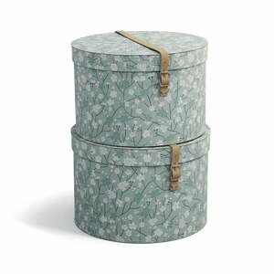 Világoszöld fedeles karton tárolódoboz szett 2 db-os ø 37, 5x25, 5 cm Rut Paper Laminate – Bigso kép