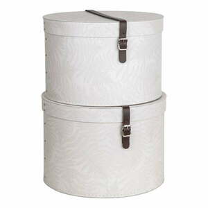 Krémszínű fedeles karton tárolódoboz szett 2 db-os ø 37, 5x25, 5 cm Rut Paper Laminate – Bigso kép