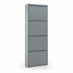 Világosszürke fém billenő ajtós cipőtartó 50x136x15 cm Ode – Kave Home kép