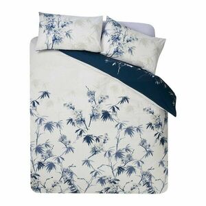 Sötétkék-krémszínű kétszemélyes háromrészes ágyneműhuzat 200x200 cm Kyoto Floral – Catherine Lansfield kép