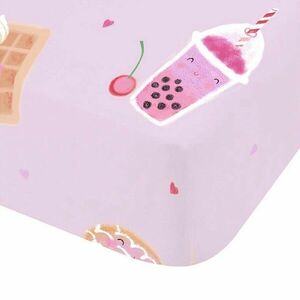 Rózsaszín gumis egyszemélyes gyerek lepedő 90x190 cm Sweet Treats – Catherine Lansfield kép