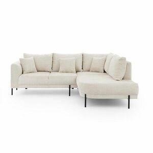 Bézs zsenília sarokkanapé (jobb oldali-L alakú) Mauris – Ropez kép