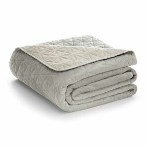 Szürkésbézs bársony steppelt ágytakaró 240x260 cm Laila – Restilo kép