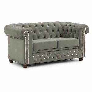 Szürke bársony kinyitható kanapé 148 cm York Blik – Ropez kép