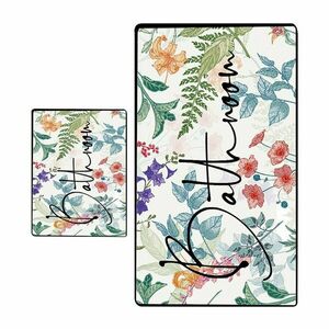 Fürdőszobai kilépő szett 2 db-os 60x100 cm Green In Flower – Foutastic kép