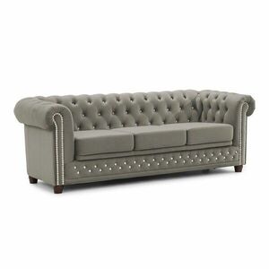 Szürke bársony kinyitható kanapé 203 cm York Blik – Ropez kép