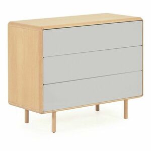 Szürke-natúr színű komód kőrisfa dekorral 99x78, 5x42 cm Anielle – Kave Home kép