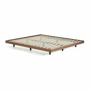 Barna nyírfa franciaágy ágytámla nélkül, ágyráccsal 180x200 cm Norlen – Kave Home kép